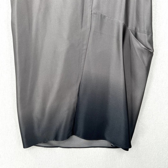 NARCISO RODRIGUEZ Tunic Dress Womens XS Gray Black Ombre Silk Asymmetrical Mini - Picture 16 of 16